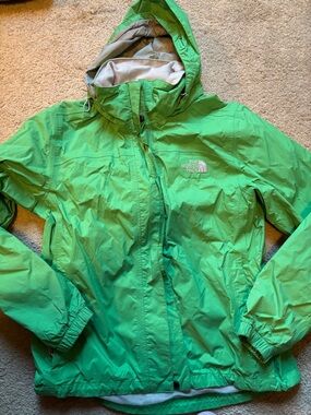 The North Face Bright Green Hooded Shell Jacket